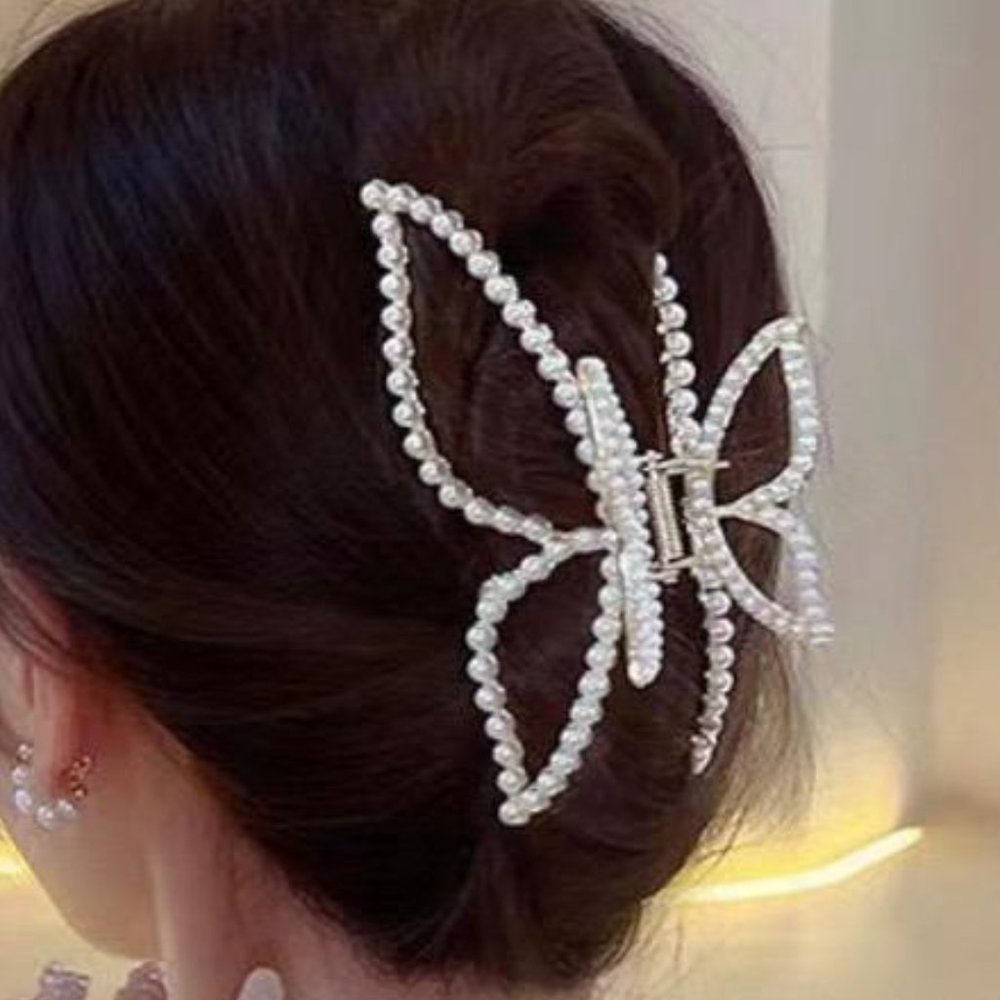 ♥️ very popular ♥️ valance clip butterfly pearl